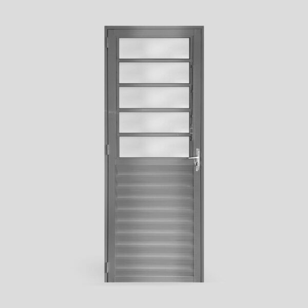 Porta Basculante Vidro Boreal Alumínio Brilhante 210x80cm Metalflex