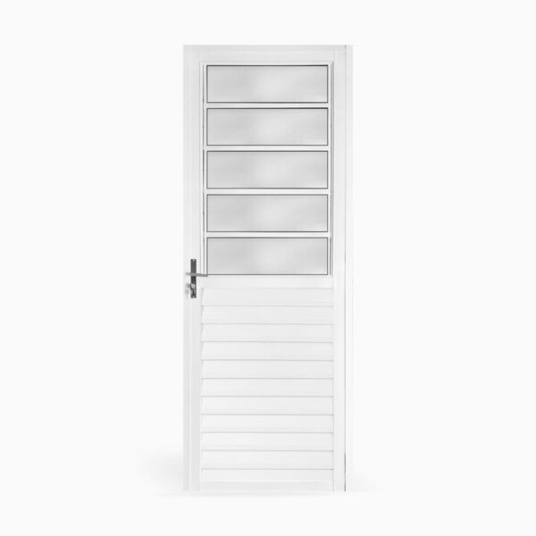 Porta Basculante Vidro Boreal Alumínio Branco 210x80cm Metalflex