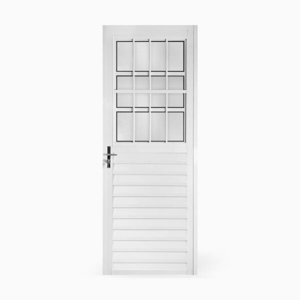 Porta Postigo Alumínio Branco Vidro Boreal 210x80cm Metalflex