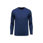 Camiseta Poliéster Azul Gola Careca Manga Longa Amalfis