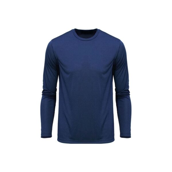 Camiseta Poliéster Azul Gola Careca Manga Longa Amalfis