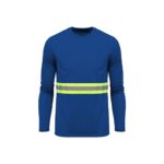 Camiseta Poliéster Azul Gola Careca Manga Longa Refletiva Amalfis