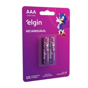 Pilha Recarregável 1000MHA Tipo AAA Elgin