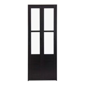 Porta Camarão Lambril Vidro Boreal com Fechadura Preto 210x70cm Lux