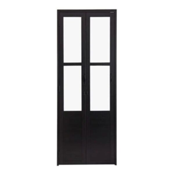 Porta Camarão Lambril Vidro Boreal com Fechadura Preto 210x70cm Lux