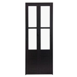 Porta Camarão Lambril Vidro Boreal com Fechadura Preto 210x80cm Lux