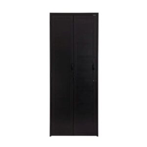Porta Camarão Lambril com Fechadura Alumínio Preto 210x70cm Lux