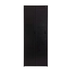 Porta Camarão Lambril com Fechadura Alumínio Preto 210x80cm Lux