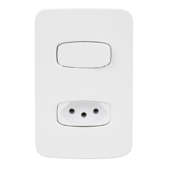 Conjunto Interruptor Simples + Tomada 10A 4×2 Gracia Alumbra
