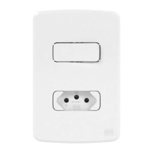 Conjunto Interruptor Simples + Tomada 10A 4×2 Composé Weg