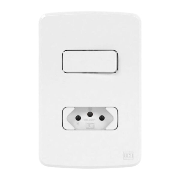 Conjunto Interruptor Simples + Tomada 10A 4×2 Composé Weg
