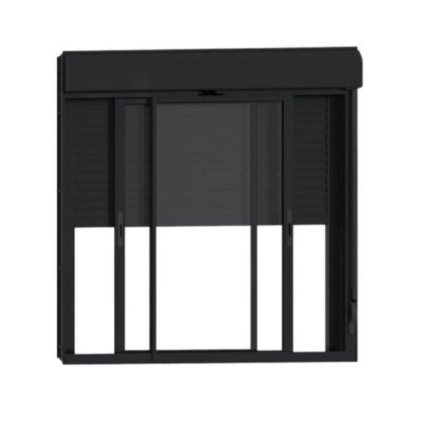 Janela Persiana 2 Folhas Alumínio Preto Lux