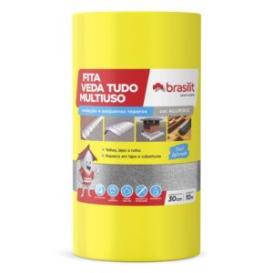Fita Asfáltica Vedatudo Alumínio Sleeve Cinza 10m Brasilit