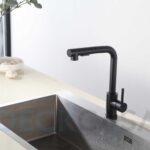 Monocomando para Cozinha Mesa Bica Média Preto Extensível 32cm