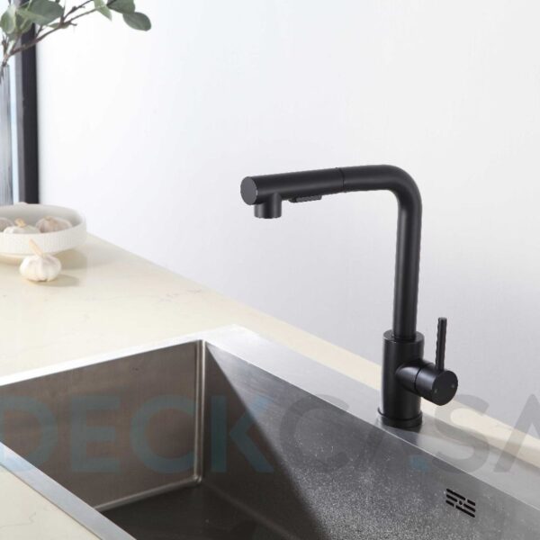 Monocomando para Cozinha Mesa Bica Média Preto Extensível 32cm