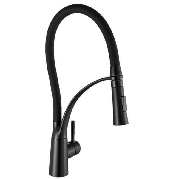 Monocomando para Cozinha Mesa Bica Alta Preto Suporte Flexível 30,5cm