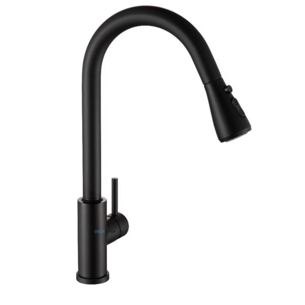 Monocomando para Cozinha Mesa Bica Alta Preto Flexível 42cm