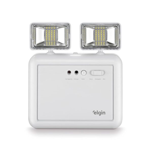Luminária de Emergência LED 2 Faróis 1200 8W Elgin