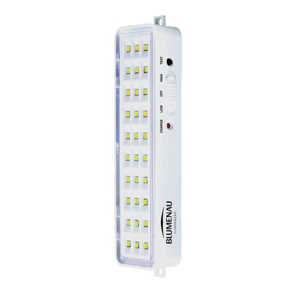 Luminária de Emergência LED Barra Branca 1W 160 Bivolt Blumenau