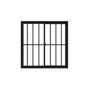 Janela de Correr 2 Folhas com Grade Alumínio Preto Esquadritop