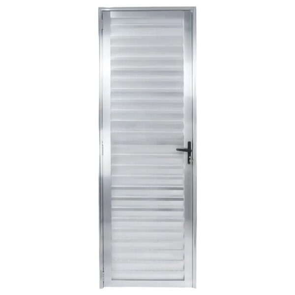 Porta Postigo Alumínio Branco Vidro Liso 210x80cm Esquadritop