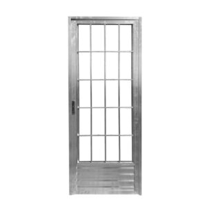 Porta Palito Alumínio Brilhante Vidro Liso 210x80cm Quality