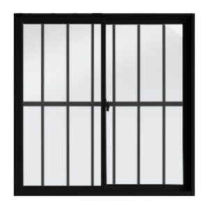 Janela de Correr 2 Folhas com Grade Alumínio Preto Metalflex