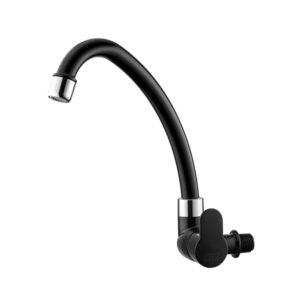 Torneira para Cozinha Parede 1/4V Bica Móvel Preta/Cromado Tivoli