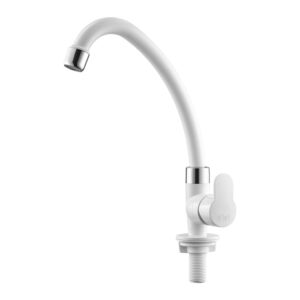 Torneira para Cozinha Mesa 1/4V Bica Móvel Branco/Cromado Tivoli