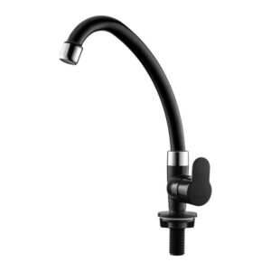 Torneira para Cozinha Mesa 1/4V Bica Móvel Preta/Cromado Tivoli