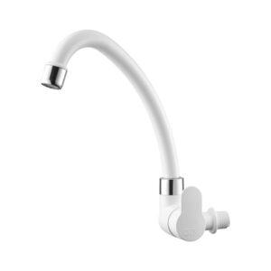 Torneira para Cozinha Parede 1/4V Bica Móvel Branco/Cromado Tivoli