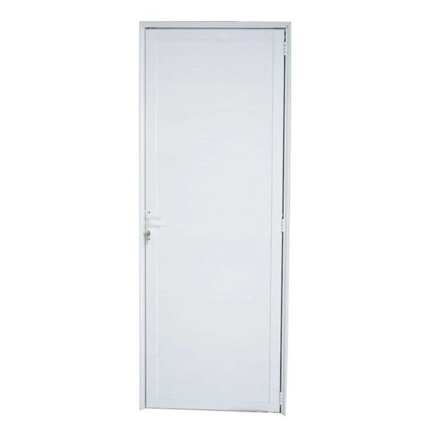 Porta Lambril Alumínio Branco com Fechadura 210x70cm Metalflex