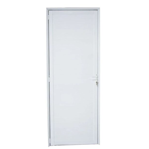 Porta Lambril Alumínio Branco com Fechadura 210x90cm Metalflex