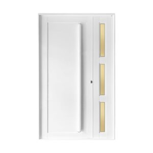 Porta Lambril Alumínio Branco com Vidro Reflex 210x121cm Metalflex