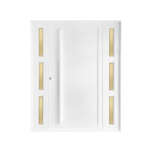 Porta Lambril Alumínio Branco com Vidro Reflex Direito 210x171cm