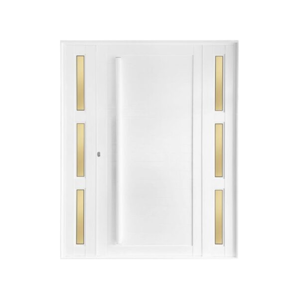 Porta Lambril Alumínio Branco com Vidro Reflex Direito 210x171cm