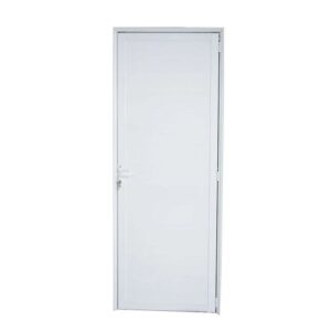 Porta Lambril Alumínio Branco com Fechadura 210x100cm Metalflex