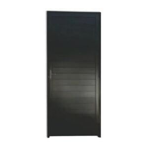 Porta Lambril Alumínio Preto com Fechadura Direito 210x100cm