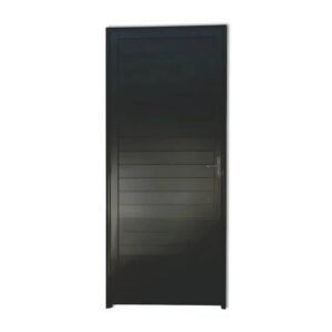 Porta Lambril Alumínio Preto com Fechadura 210x100cm Metalflex