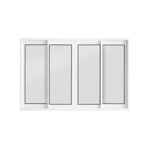 Janela de Correr 4 Folhas sem Grade Alumínio Branco Metalflex