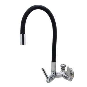 Torneira Tanque/Jardim Parede Bica Longa Flexível C29 Preto Bognar