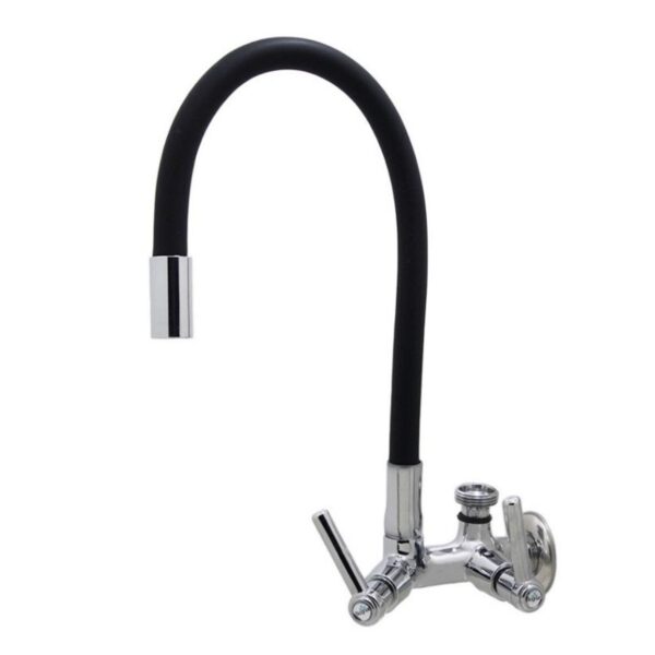 Torneira Tanque/Jardim Parede Bica Longa Flexível C29 Preto Bognar
