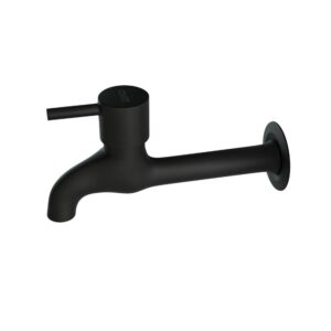 Torneira Tanque/Jardim Parede Bica Curta Alavanca Preto Fosco Civitt