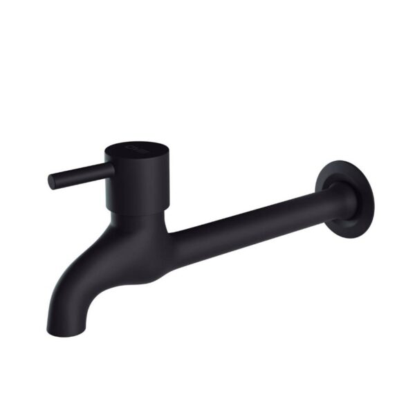Torneira Tanque/Jardim Parede Bica Longa Alavanca Preto Fosco Civitt