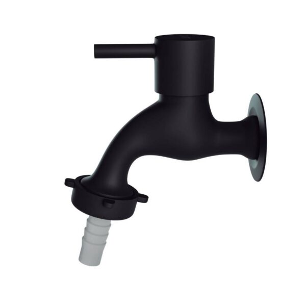 Torneira Tanque/Máquina Parede Bica Reta Alavanca Preto Fosco Civitt