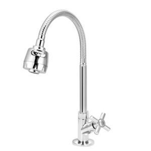 Torneira para Cozinha Mesa 1/4V Bica Alta Cromada Slim 8221