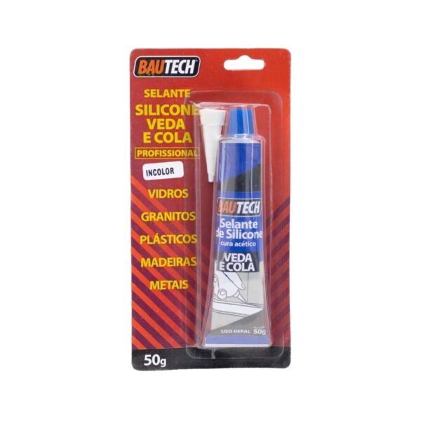 Selante Adesivo Silicone Veda e Cola 50g Bautech