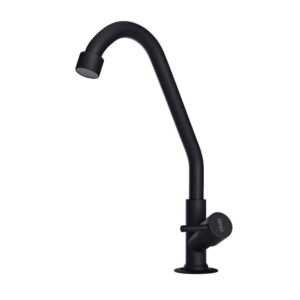 Torneira para Cozinha Mesa 1/4V Bica Alta Preto Fosco Alavanca