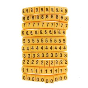 Anilha 0 a 9 para Cabo 10mm Amarela 100 peças Sforplast