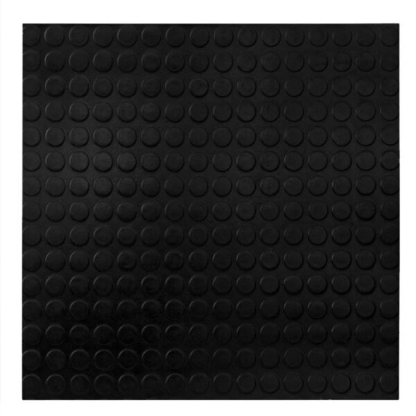 Piso Emborrachado Pastilhado Soft Preto 4mm 50x50cm Daud
